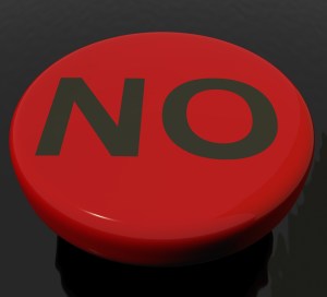 Red No Button As Symbol For Danger Or Negativity